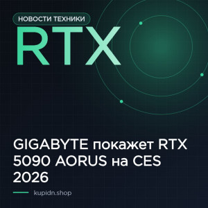 GIGABYTE представит суперфлагманскую видеокарту RTX 5090 AORUS на CES 2026