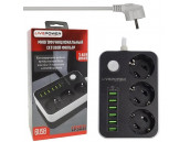 Сетевой фильтр Live-Power LP3631 удлинитель 2м на 3 розетки и 6USB