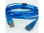 Кабель USB удлинитель AM-AF 3m феррит фильтр синий DL21