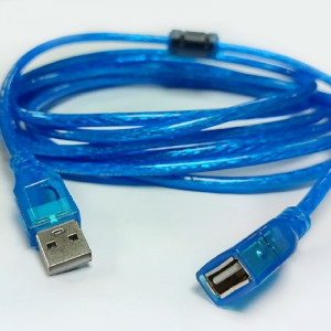 Кабель USB удлинитель AM-AF 3m феррит фильтр синий DL21