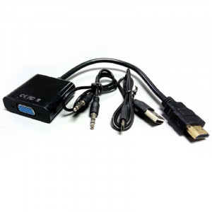 Переходник Конвертор Hdmi на Vga аудио с дополнительным питанием