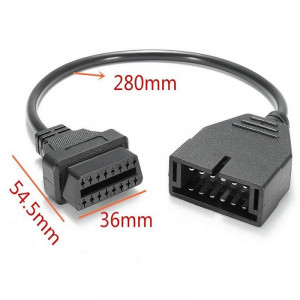 Автомобильный диагностический кабель 12pin на 16pin OBD2