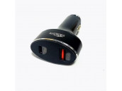 Автомобильное зарядное USBQC3.0+PD25W+вольтметр устройство CarLive CR32