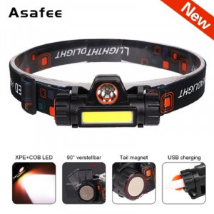 Фонарик LED налобный со встроенным аккумулятором Asafee